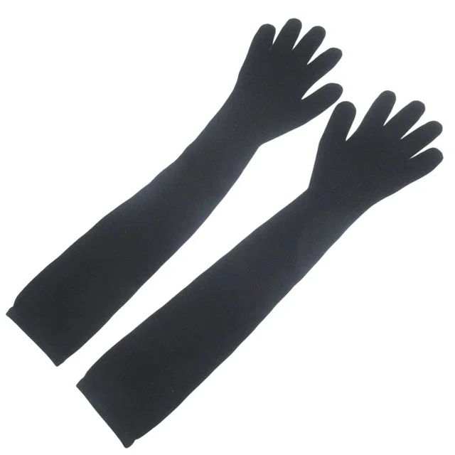 Hermès Knit Long Gloves TU Black in Black Cashmere from The Reluxe, photo 1 of 1