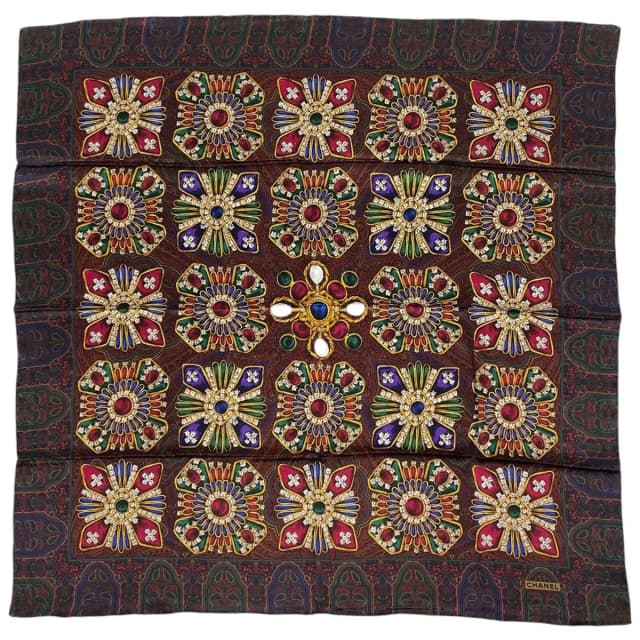 Chanel Scarf Bijou Silk Red Multicolor in Red Silk from The Reluxe, photo 1 of 1