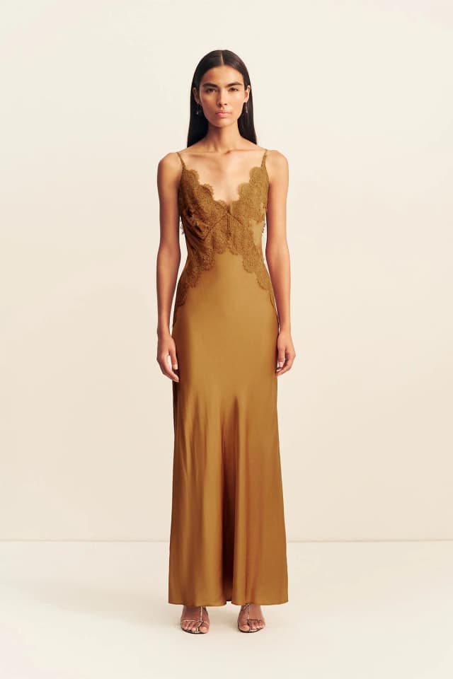 Shona Joy SIMONA LACE SLIP MAXI DRESS - MEDALLION, image 1 of 1 from Shona Joy