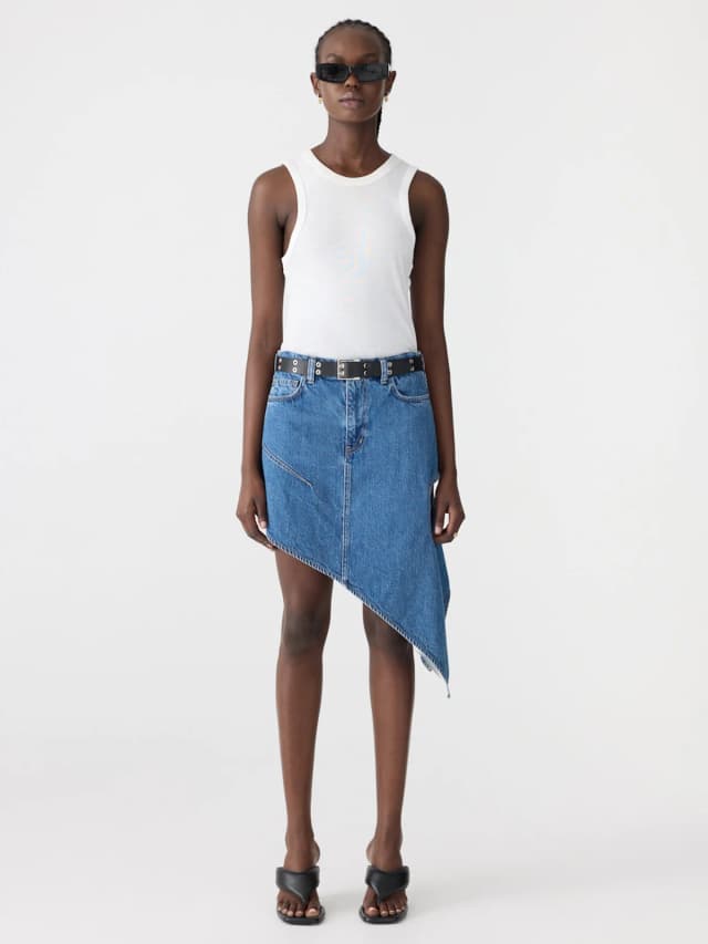Bassike Deconstructed Denim Skirt, image 1 of 1 from bassike