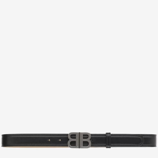Balenciaga Soft Lambskin Bb Logo Belt — Black in Black Lambskin from HEWI, photo 1 of 1
