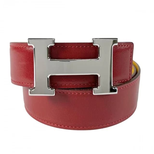 Hermès Belt Constance Reversible Leather Red Yellow Silver in Red Leather from The Reluxe, photo 1 of 1