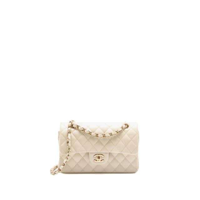 Chanel Small Classic Double Flap Bag Caviar Ivory LGHW (Microchip) in White Caviar leather from EMIER, photo 1 of 1