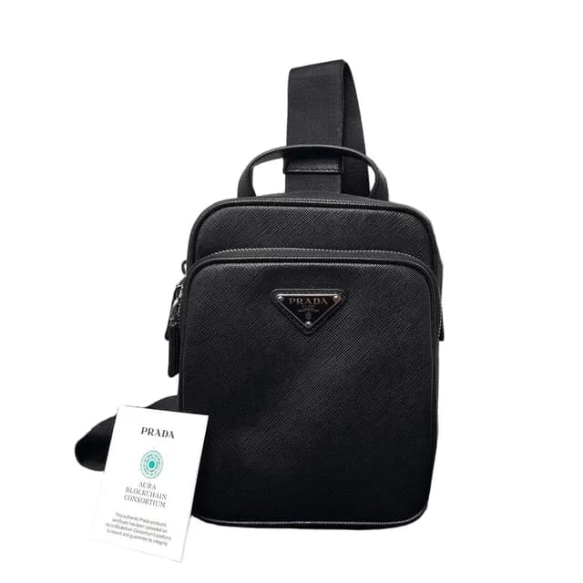 Prada Shoulder Bag Black in Black Saffiano leather from The Reluxe, photo 1 of 1