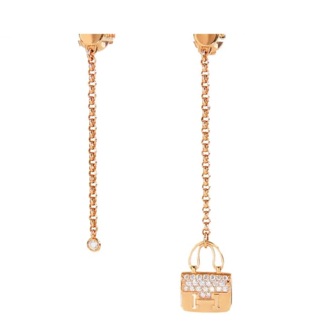 Hermès Earrings Amulette Constance Pink Gold 18K Diamond in Pink from The Reluxe, photo 1 of 1
