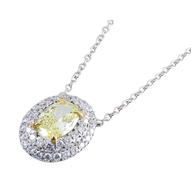 Tiffany & Co. Soleste Pendant Platinum Gold Yellow Diamond 18K White YG Oval in White from The Reluxe, photo 1 of 1