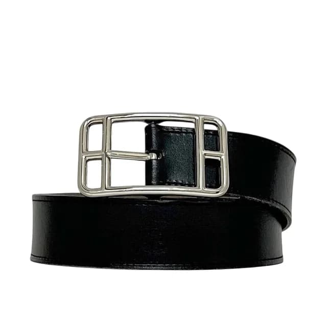 Hermès Belt Black Brown Cape Cod Waist 89 30 Box Calf Taurillon Clemence Leather in Black Clemence leather from The Reluxe, photo 1 of 1