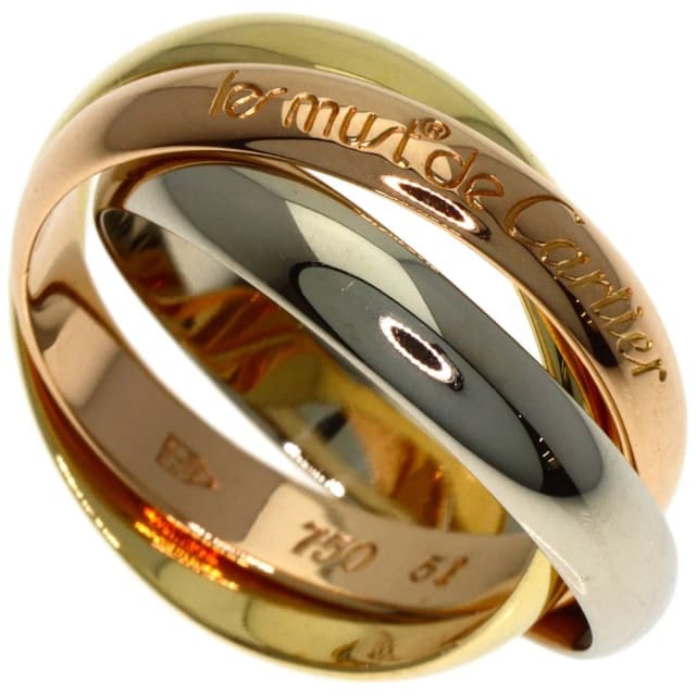 Cartier Trinity 51 Ring 18K Yellow Gold White Pink in White from The Reluxe, photo 1 of 1