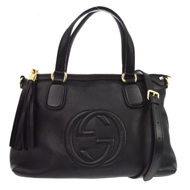 Gucci Pebbled Leather Small Soho Top Handle Bag in Black Leather from Blue Spinach, photo 1 of 1