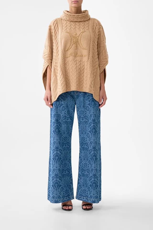 Camilla eBoutique FUNNEL NECK KNIT PONCHO ARANJUEZ ANIMALIA, image 1 of 1 from CAMILLA