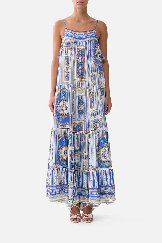 Camilla eBoutique LONG TIERED DRESS WITH BOW TIES OTTOMAN OPULENCE, image 1 of 1 from CAMILLA