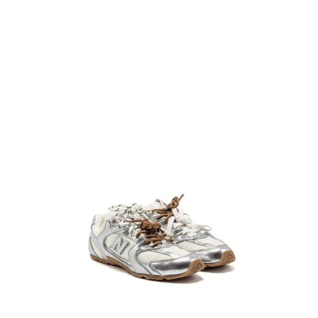 Miu Miu x New Balance Size 37.5 530 SL Sneakers Metallic Leather/Mesh Silver/White in White Leather from EMIER, photo 1 of 1