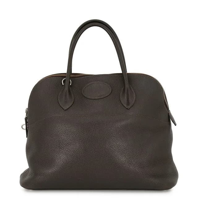 Hermès Bolide 35 Cacao Silver Taurillon Clemence 2-Way Shoulder Bag in Silver Clemence leather from The Reluxe, photo 1 of 1