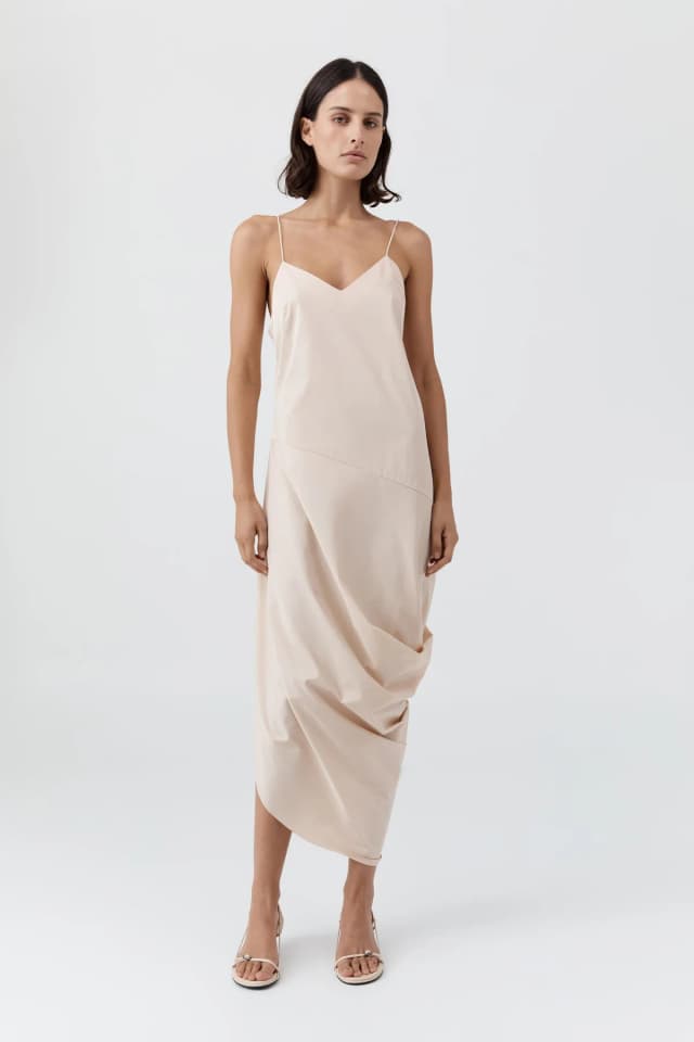 St Agni Paper Taffeta Drape Dress - Pink Salt, image 1 of 1 from St. Agni