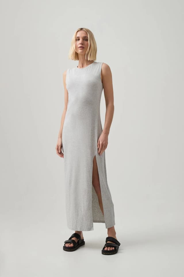 Athletica Split Hem Jersey Dress 816 in GREY MARLE, image 1 of 1 from Aje