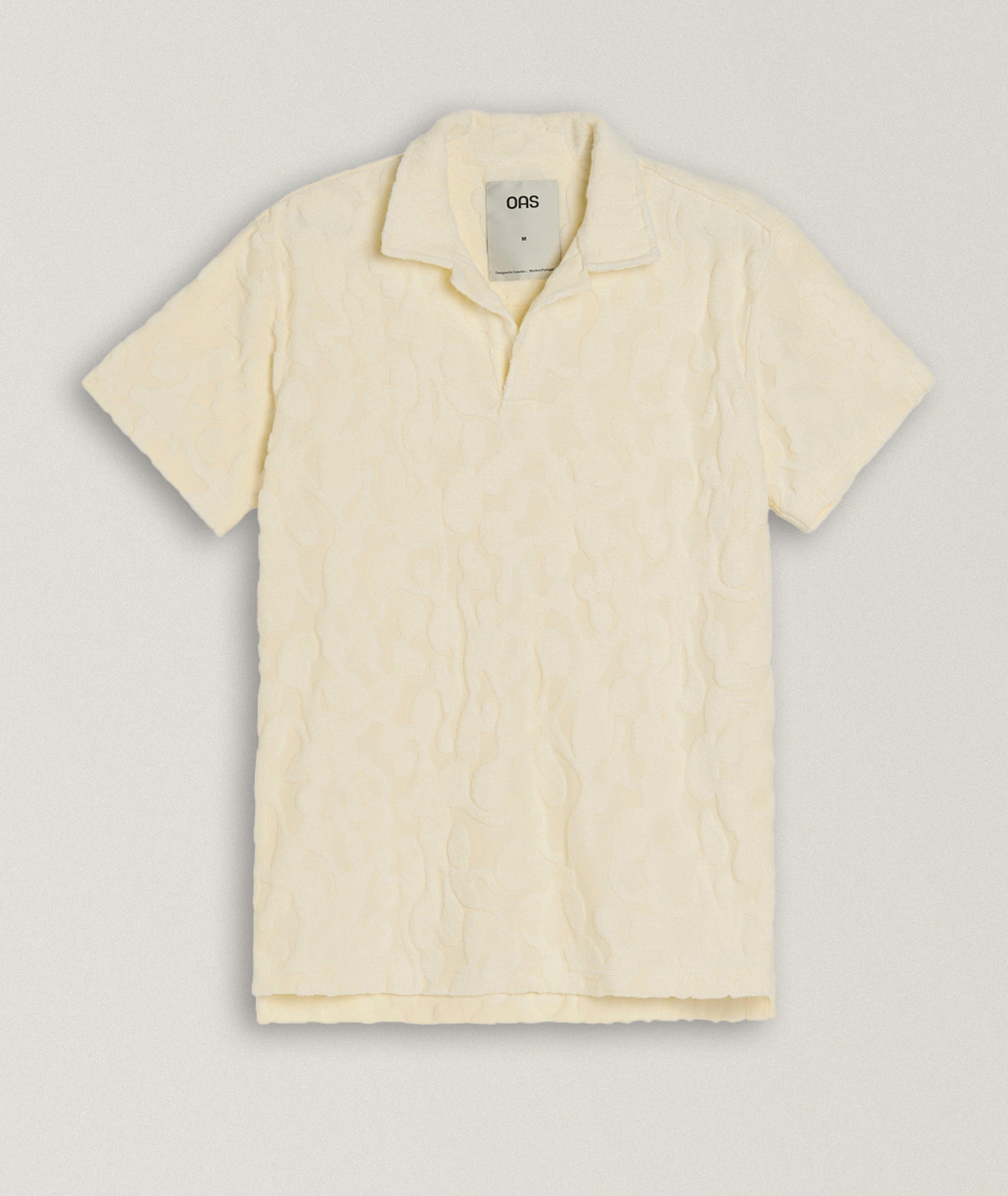 OAS Summit Jacquard Terry Cotton Polo in Beige Cotton & Cotton Blends, image 1 of 1 from Harry Rosen