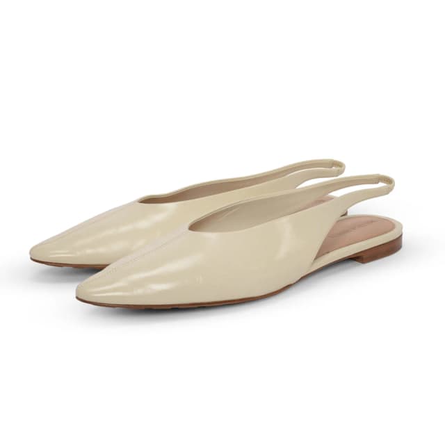 Bottega Veneta Shiny Calfskin Sofia Slingback Flats 41 in Ivory Calfskin from Blue Spinach, photo 1 of 1
