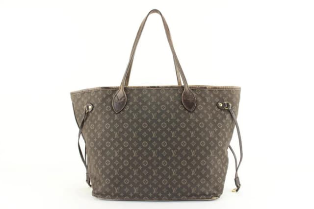 Louis Vuitton Dark Brown Fusain Mini Lin Monogram Idylle Neverfull MM Tote in Brown Canvas from Bagriculture, photo 1 of 1