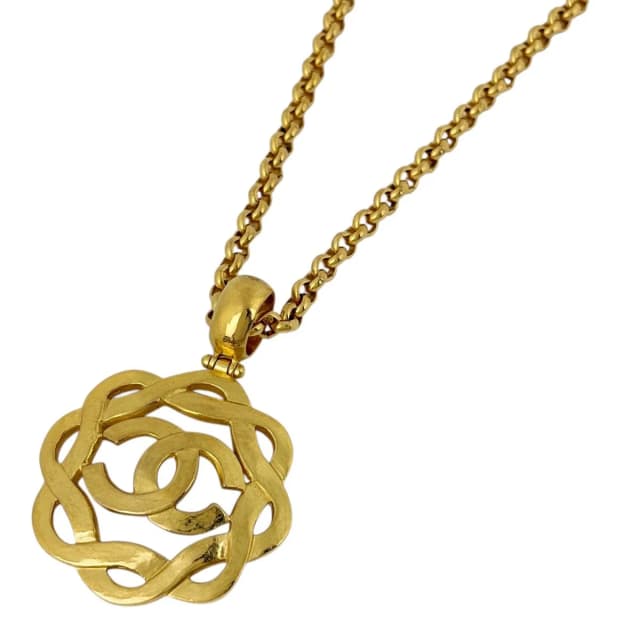 Chanel Necklace CC Logo Gold Plated in Gold from The Reluxe, photo 1 of 1