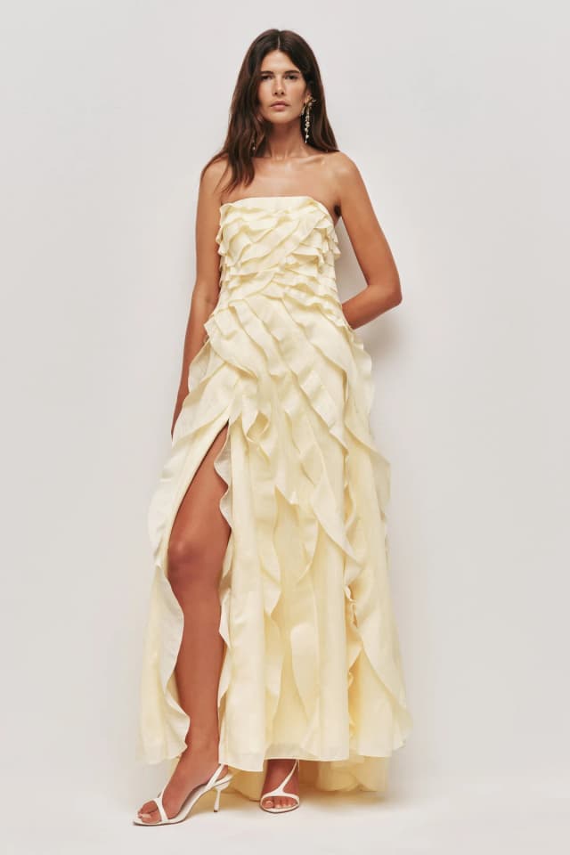 AJE Allairie Gown in BUTTER YELLOW, image 1 of 1 from Aje