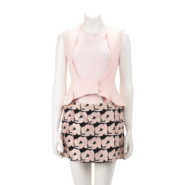 Dior Jacquard Scoop Neck Dress FR 38 in Pink & Black from Blue Spinach, photo 1 of 1