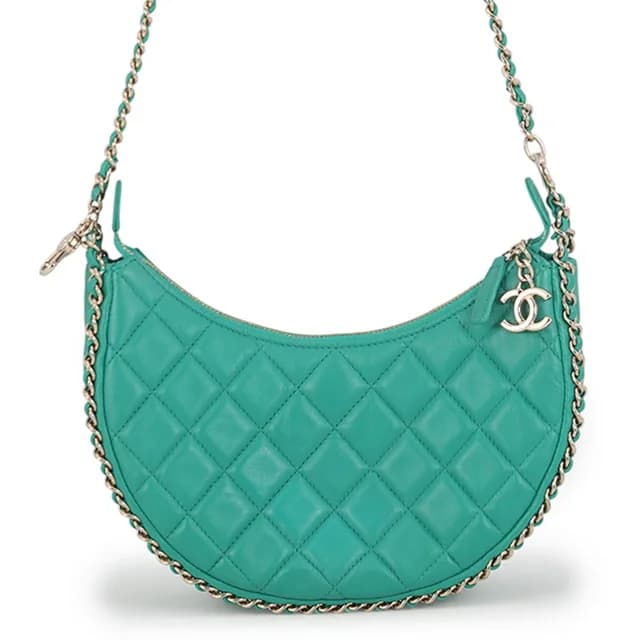 Chanel Chain Shoulder Bag Quilted Small Hobo CC Logo Lambskin in Lambskin from The Reluxe, photo 1 of 1