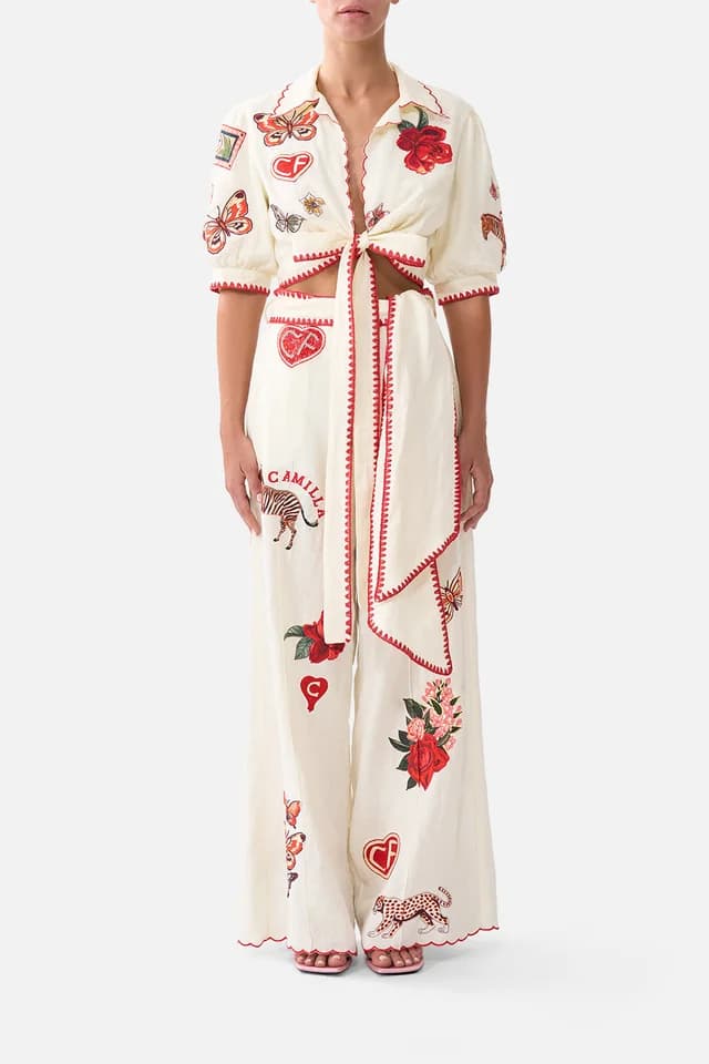Camilla eBoutique SCARF BELT WIDE LEG PANT HIGH CLASS HOOKAH, image 1 of 1 from CAMILLA