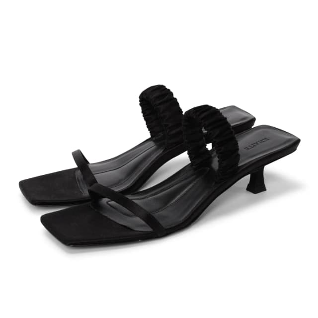 Khaite Georgia Bare Slingback Heels 36 in Black Satin from Blue Spinach, photo 1 of 1