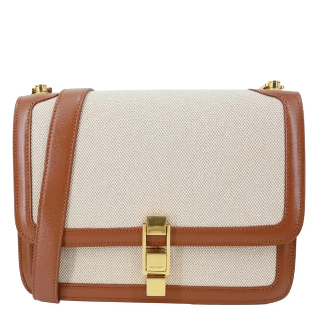 Saint Laurent Carre Medium Canvas Satchel Bag Cream in White Canvas from Dallas Designer Handbags, photo 1 of 1