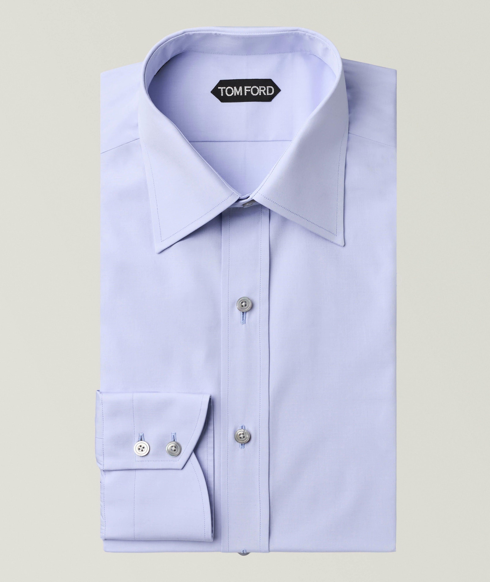 Slim-Fit Cotton Poplin Dress Shirt in Blue, image 1 of 1 from Harry Rosen