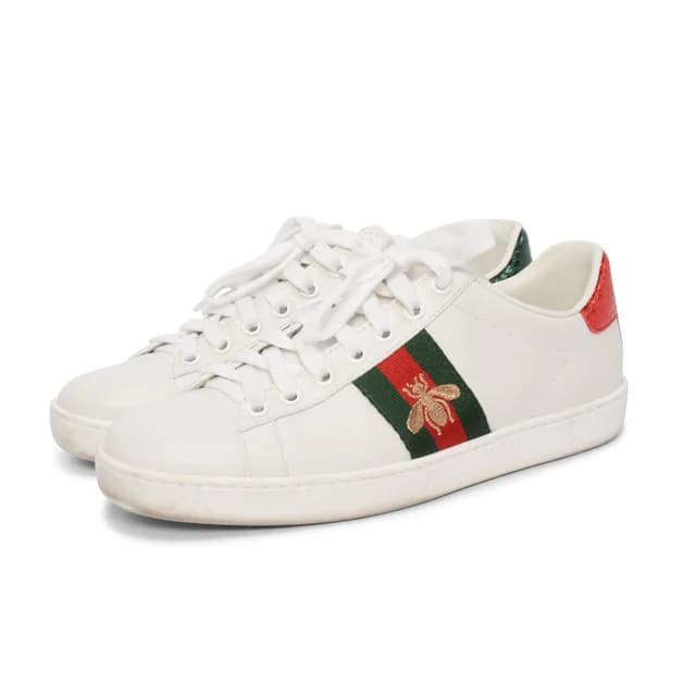 Gucci Bee Embroidered Ace Sneakers 36 in White Calfskin from Blue Spinach, photo 1 of 1