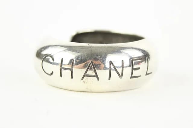 Chanel 96p Paris Silver Tone Bangle Bracelet Cuff in Silver from Bagriculture, photo 1 of 1