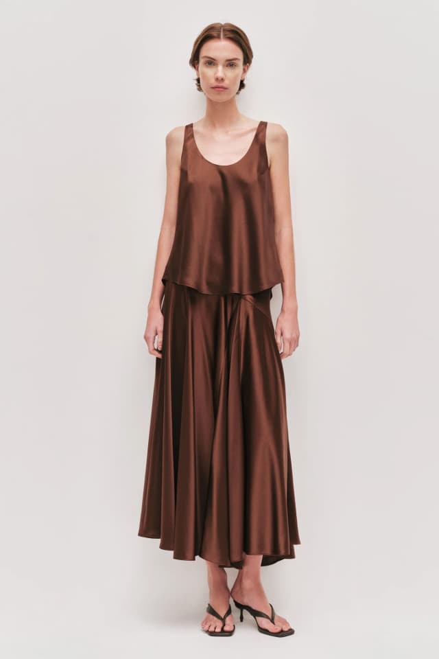 AJE Siren Top in DARK CHOCOLATE, image 1 of 1 from Aje