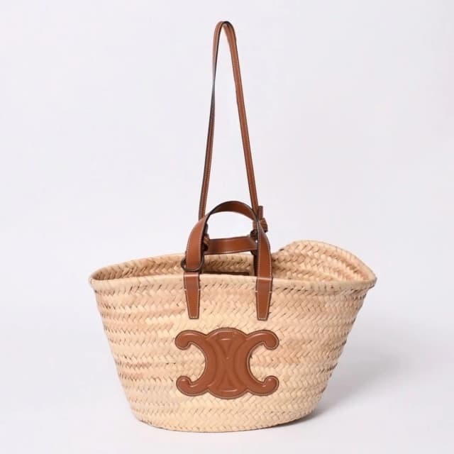 Celine La Chic Panier Raffia Calfskin 2-Way Handbag Basket Bag in Calfskin from The Reluxe, photo 1 of 1