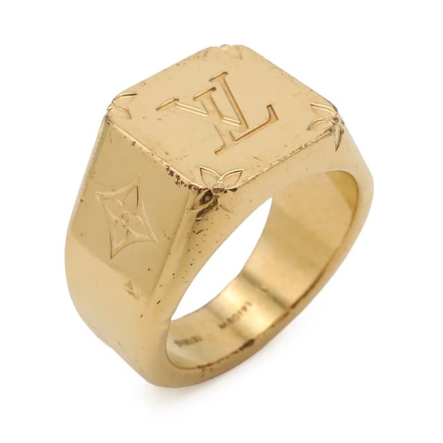 Louis Vuitton Signet Ring Monogram L JP Gold Plated in Gold from The Reluxe, photo 1 of 1