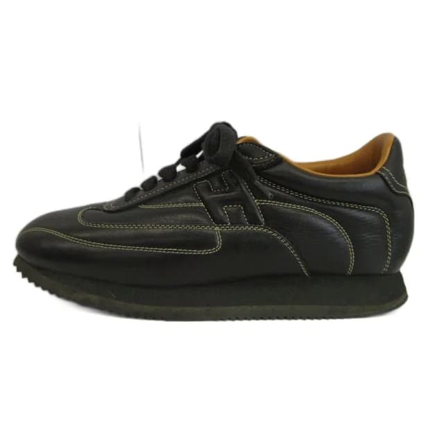 Hermès Quick Sneakers Cowhide Calfskin Low Cut H Logo Stitch Black in Black Calfskin from The Reluxe, photo 1 of 1