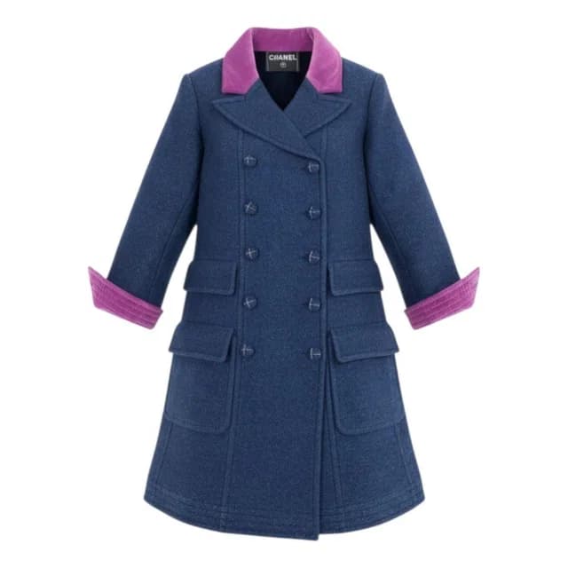 Chanel Cashmere Double Coat Blue From Ready to Wear Show in Blue Cashmere from The Reluxe, photo 1 of 1