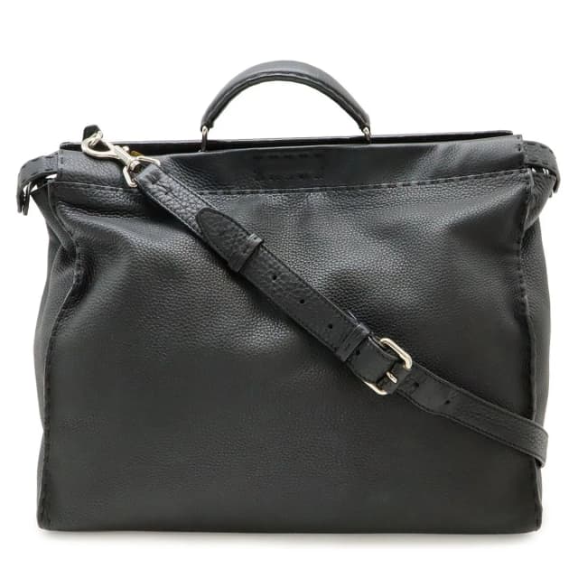 Fendi Monster Bugs Selleria Peekaboo Tote 2-Way Shoulder Bag Leather Black in Black Leather from The Reluxe, photo 1 of 1