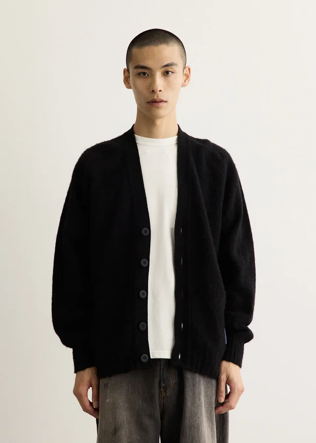 HOWLIN Shaggy Bear Cardigan in Black, image 1 of 1 from Incu