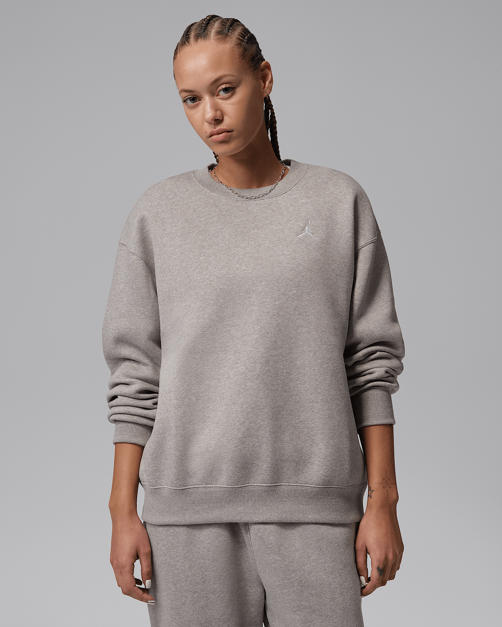 Jordan Brooklyn Fleece in Enigma Stone/White, image 1 of 1 from Nike