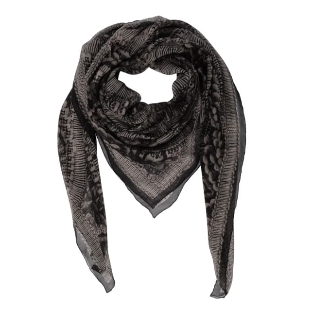 Alexander McQueen Chiffon 2010 Catacombs Skull Scarf in Black Silk from Blue Spinach, photo 1 of 1