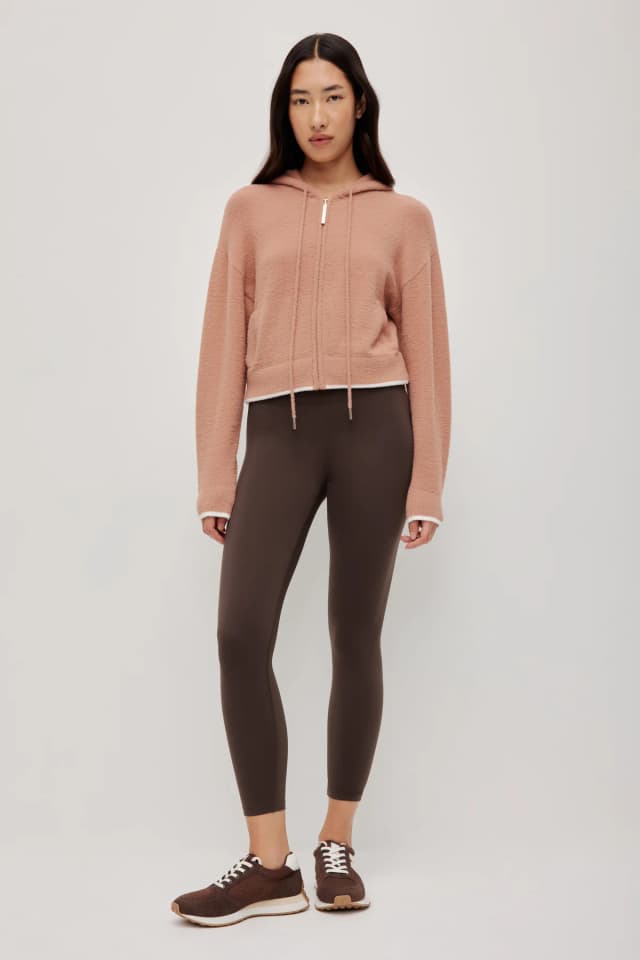 Athletica Knit Zip Jacket in DUSKY ROSE, image 1 of 1 from Aje