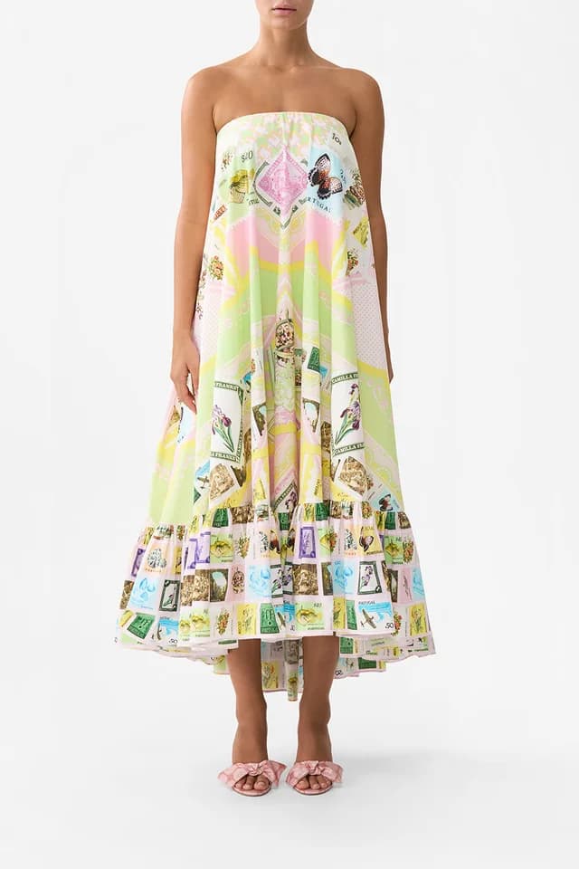 Camilla eBoutique STRAPLESS MAXI WITH RUFFLE HEM WITH LOVE FROM LISBON, image 1 of 1 from CAMILLA