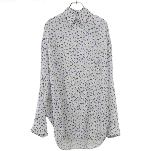 Balenciaga Flower Logo Jacquard Oversize Shirt White in White Silk from The Reluxe, photo 1 of 1