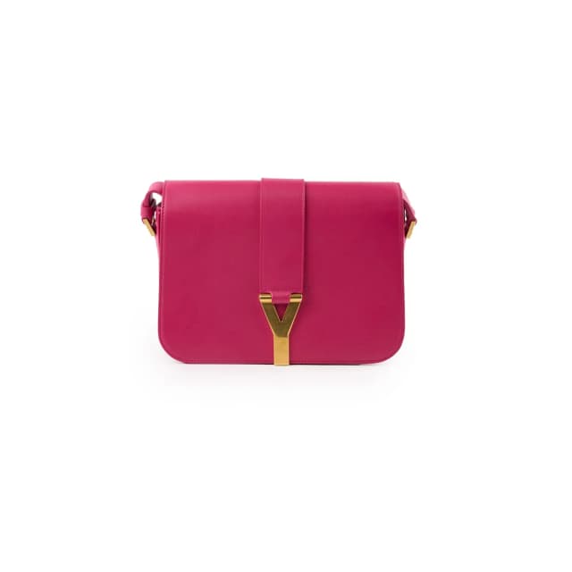 Saint Laurent Y Ligne Flap Bag Pink in Pink Leather from The Purse Affair, photo 1 of 1