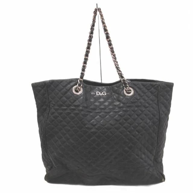 Dolce & Gabbana Tote Bag Shoulder Leather Quilted Chain Black in Black Leather from The Reluxe, photo 1 of 1