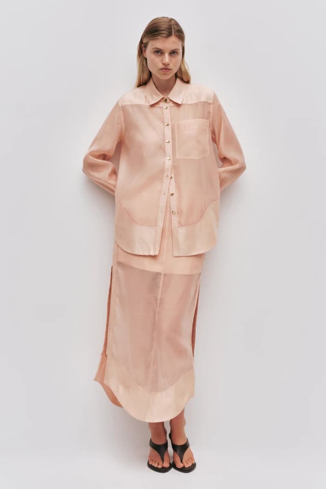 AJE Capture Shirt in DUSTY SAND, image 1 of 1 from Aje