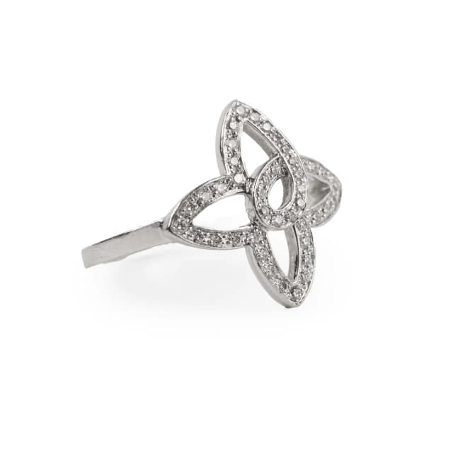 Louis Vuitton 18k White Gold Fleur Ring Size 54 in White from The Purse Affair, photo 1 of 1