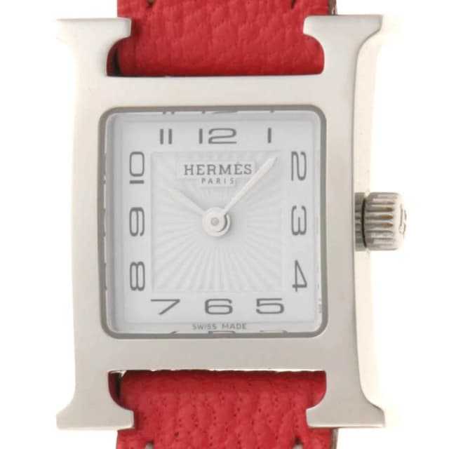 Hermès H Watch Tour Stainless Steel White in White Leather from The Reluxe, photo 1 of 1