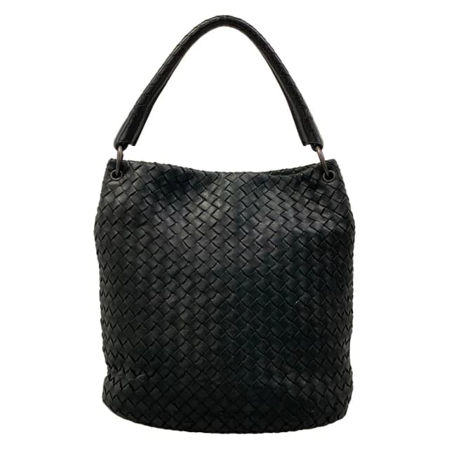 Bottega Veneta Shoulder Bag Intrecciato Black Leather in Black Woven leather from The Reluxe, photo 1 of 1